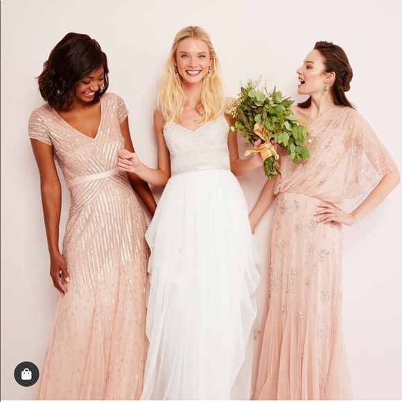 Adrianna Papell beaded V-neck cap sleeves long gown - Picture 2 of 13